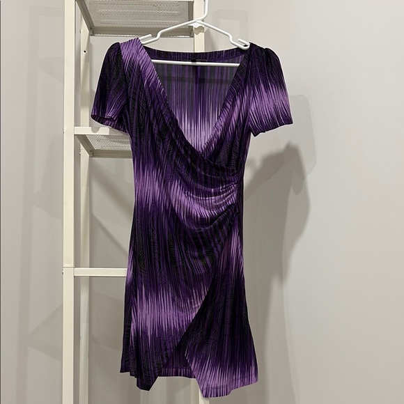 BCBGMaxazria Purple and Black Women's Dress - Picture 1 of 6
